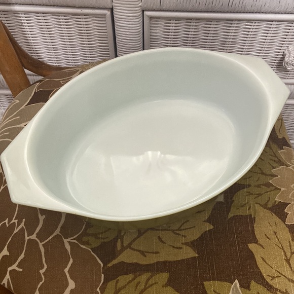 VTG Pyrex Verde Olive Green pattern 2.5 QT w/lid EUC MCM 1967 - Picture 6 of 11